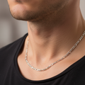 Sterling 925 Silver Figaro Chain - 24 Inches, 5 mm