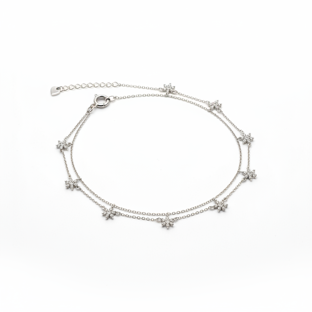 Layered Floral Anklet