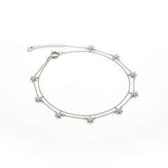 Layered Floral Anklet