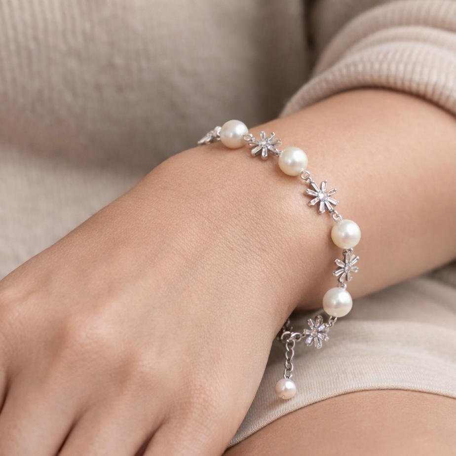 Pearl Floral Bracelet