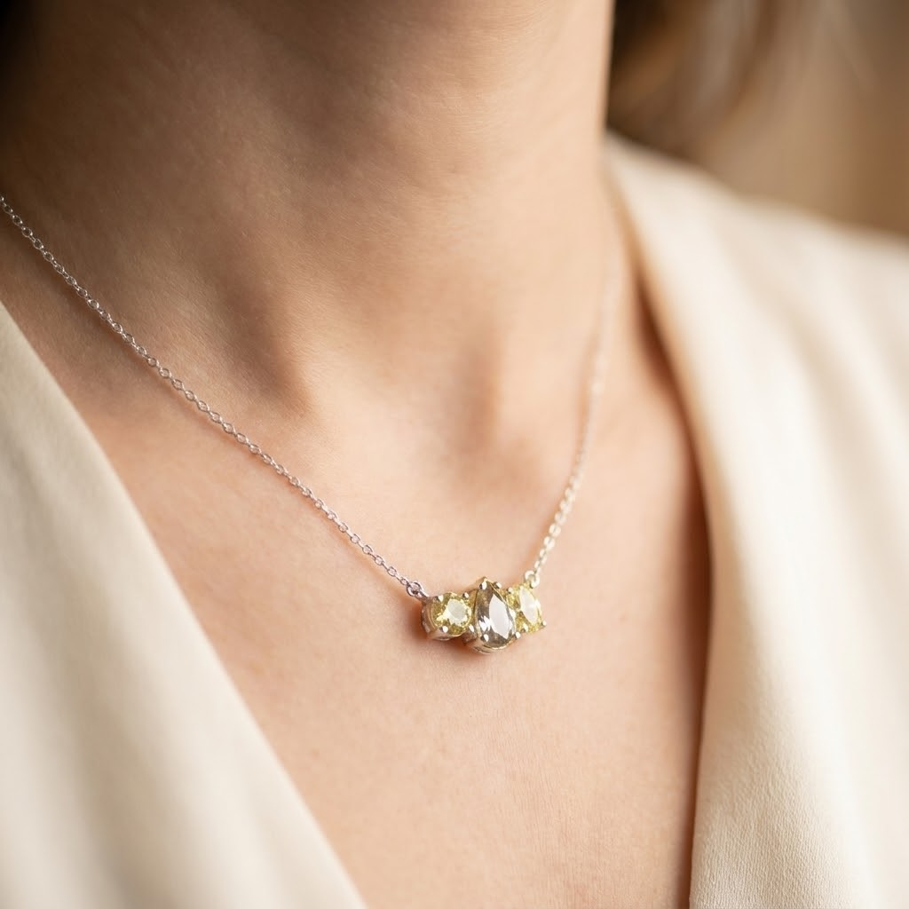 Light Yellow Stone Necklace