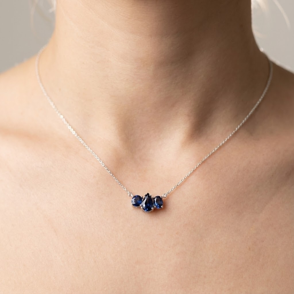 Sapphire Blue Stone Necklace