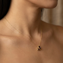 Purple Drop Necklace (Gold Plated)