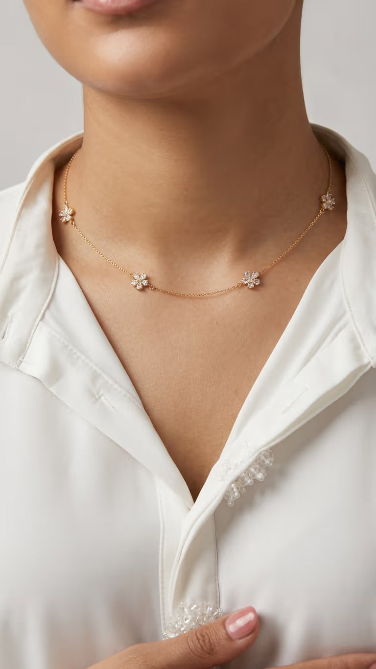 Floral Crystal Choker