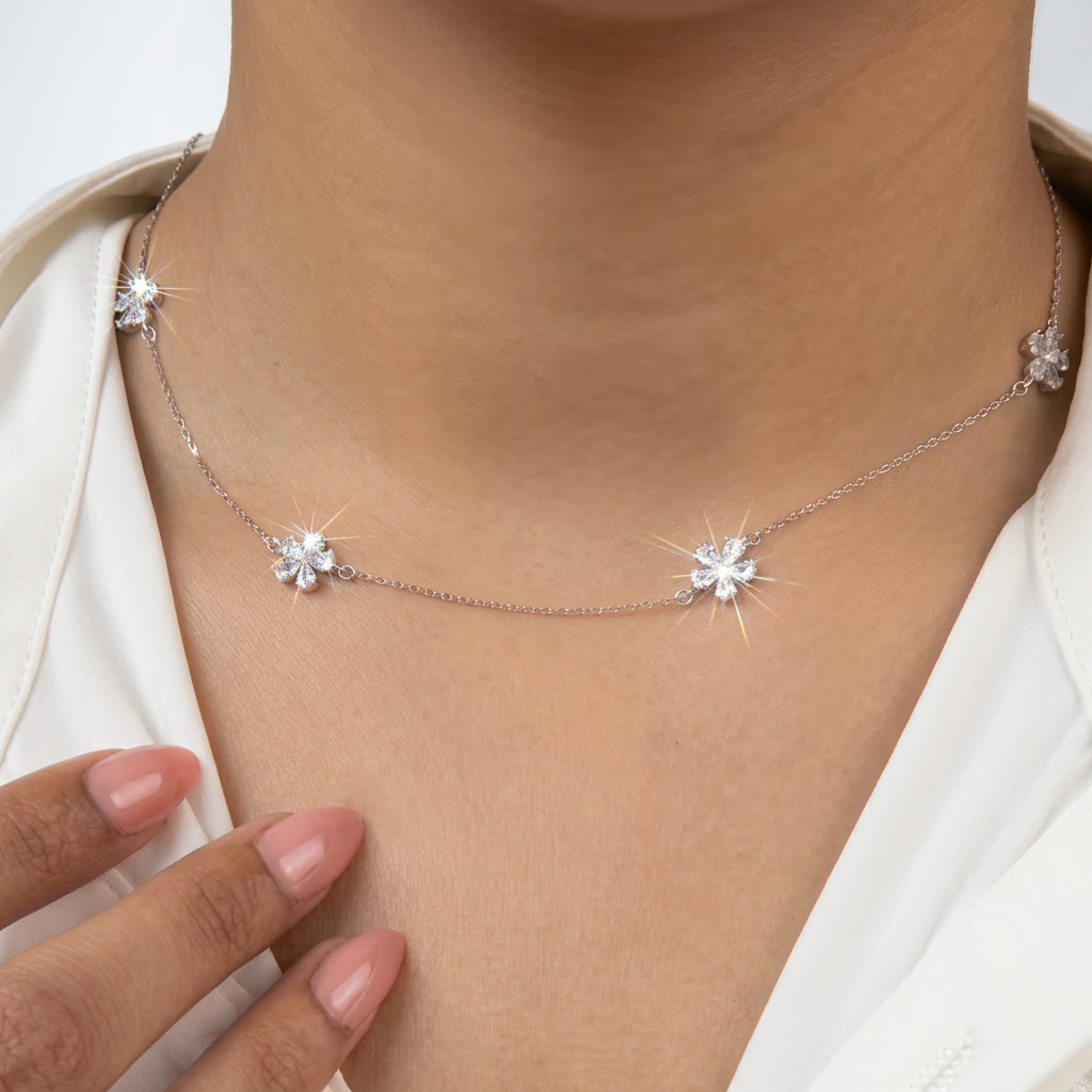 Floral Crystal Choker