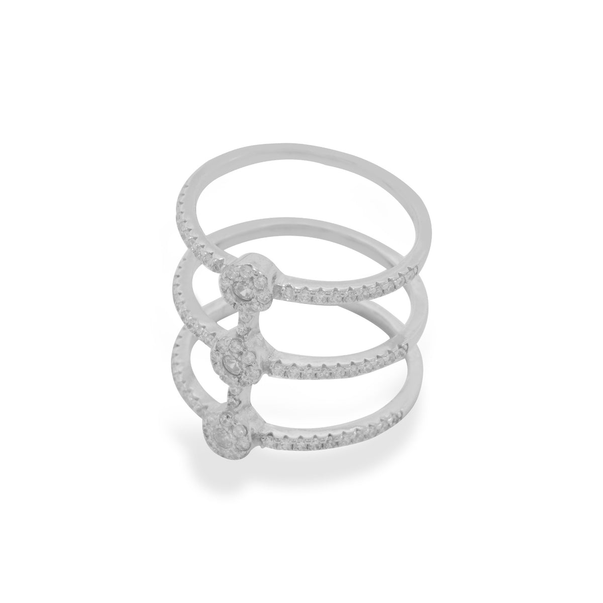 Three Dot Silver Ring