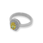 Lemon Yellow Stone Silver Ring