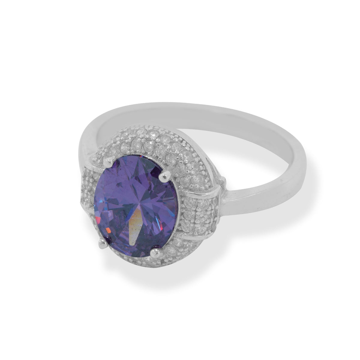 Silver Ring with Purple Zircon