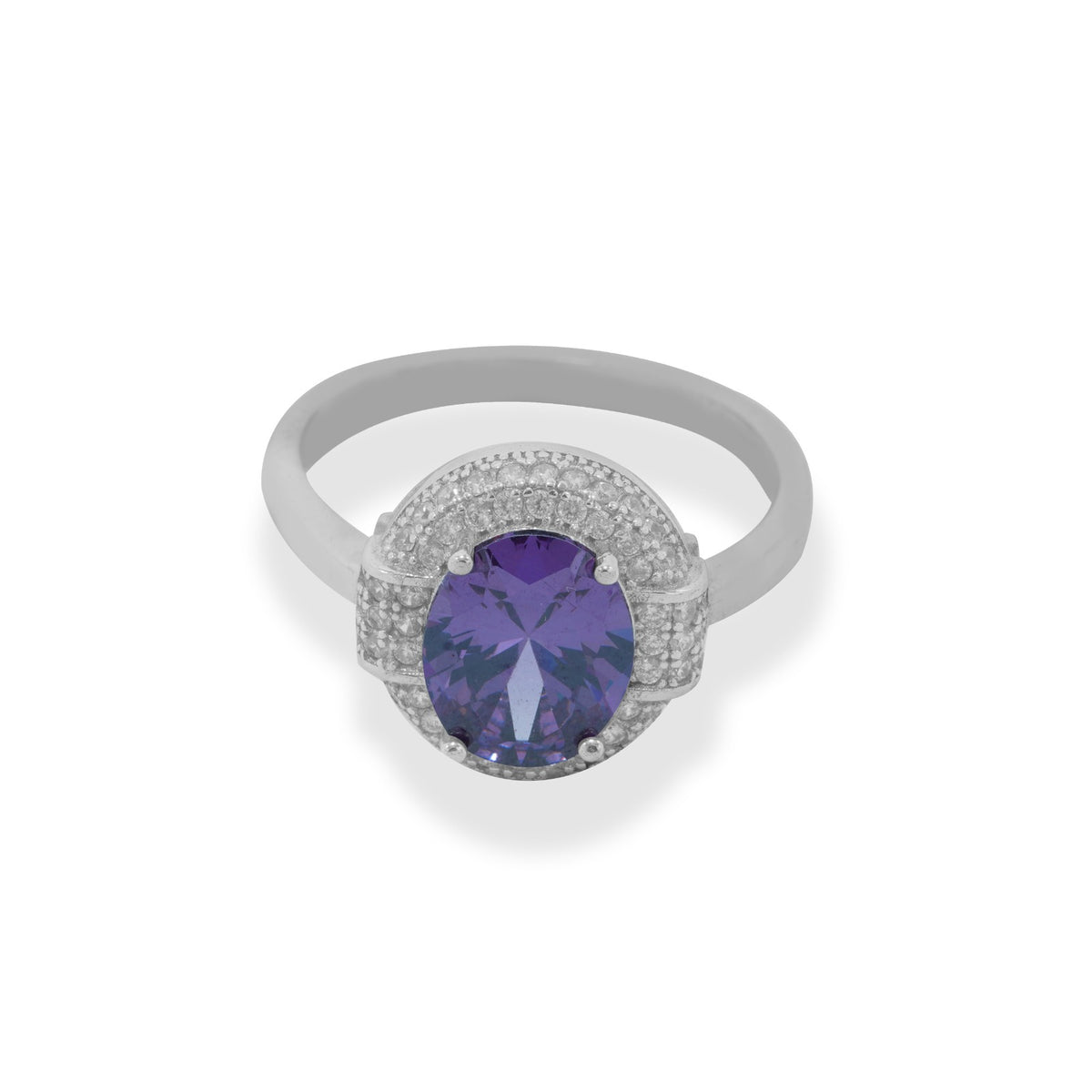 Silver Ring with Purple Zircon