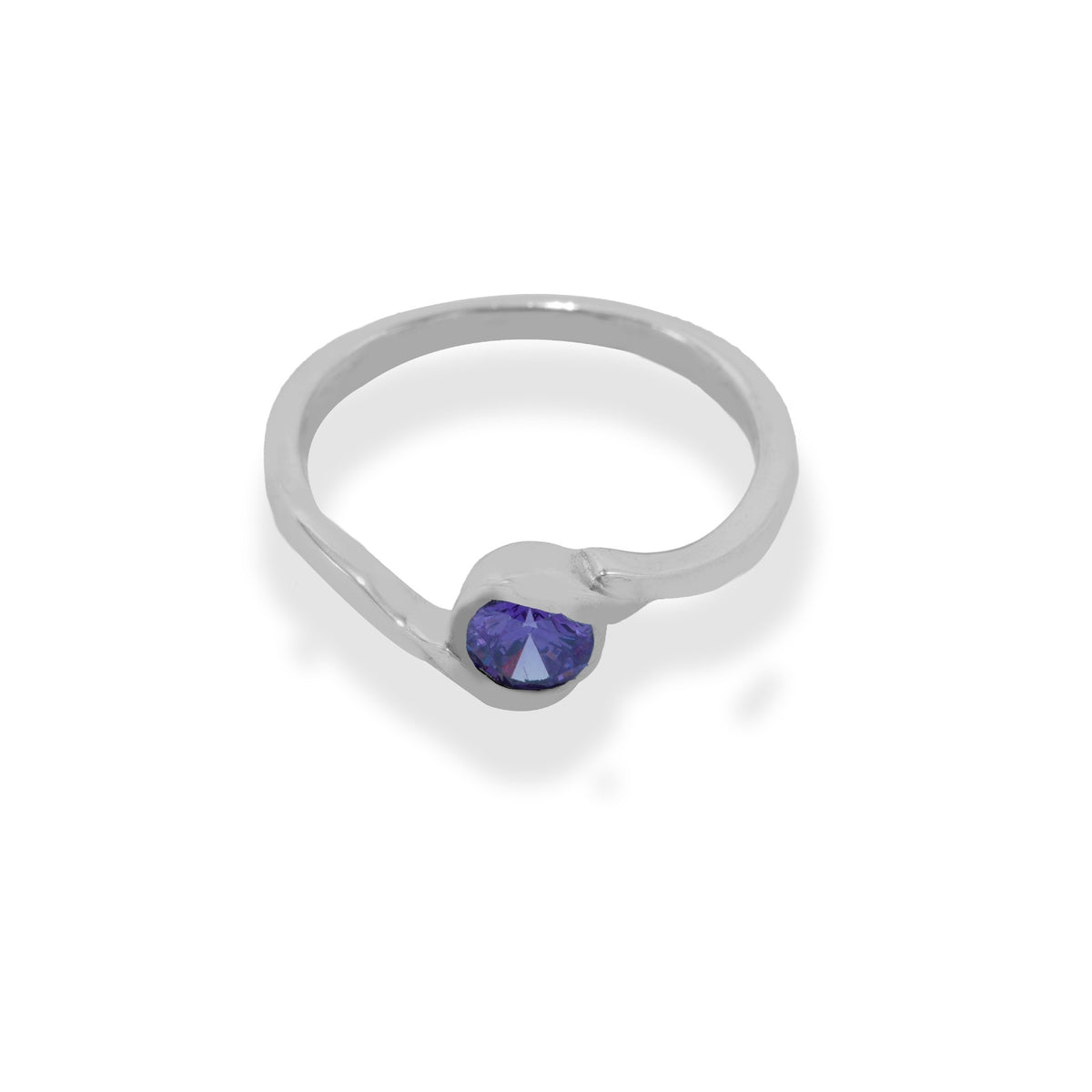 Simple Purple Zircon Ring