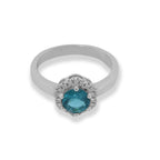 Hexagonal Stone Silver Ring