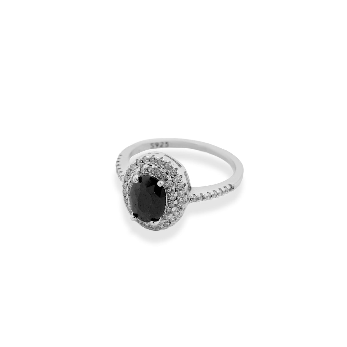 Black Stone Single Band Ring