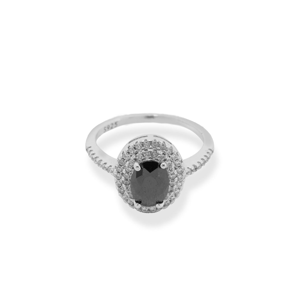 Black Stone Single Band Ring