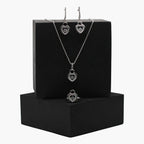 Dangling Heart Silver Set