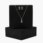 Bow Pendant Silver Set