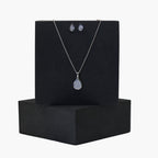Tear Drop Pendant Silver Set