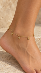 Floral Charm Anklet