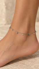 Multicolor Crystal Drop Anklet
