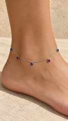 Ruby & Sapphire Anklet