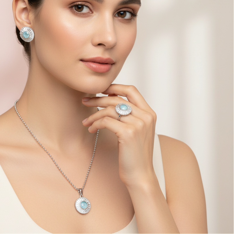 Light Blue Stone Set