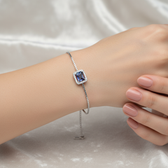 Minimal Green Purple Stone Bracelet