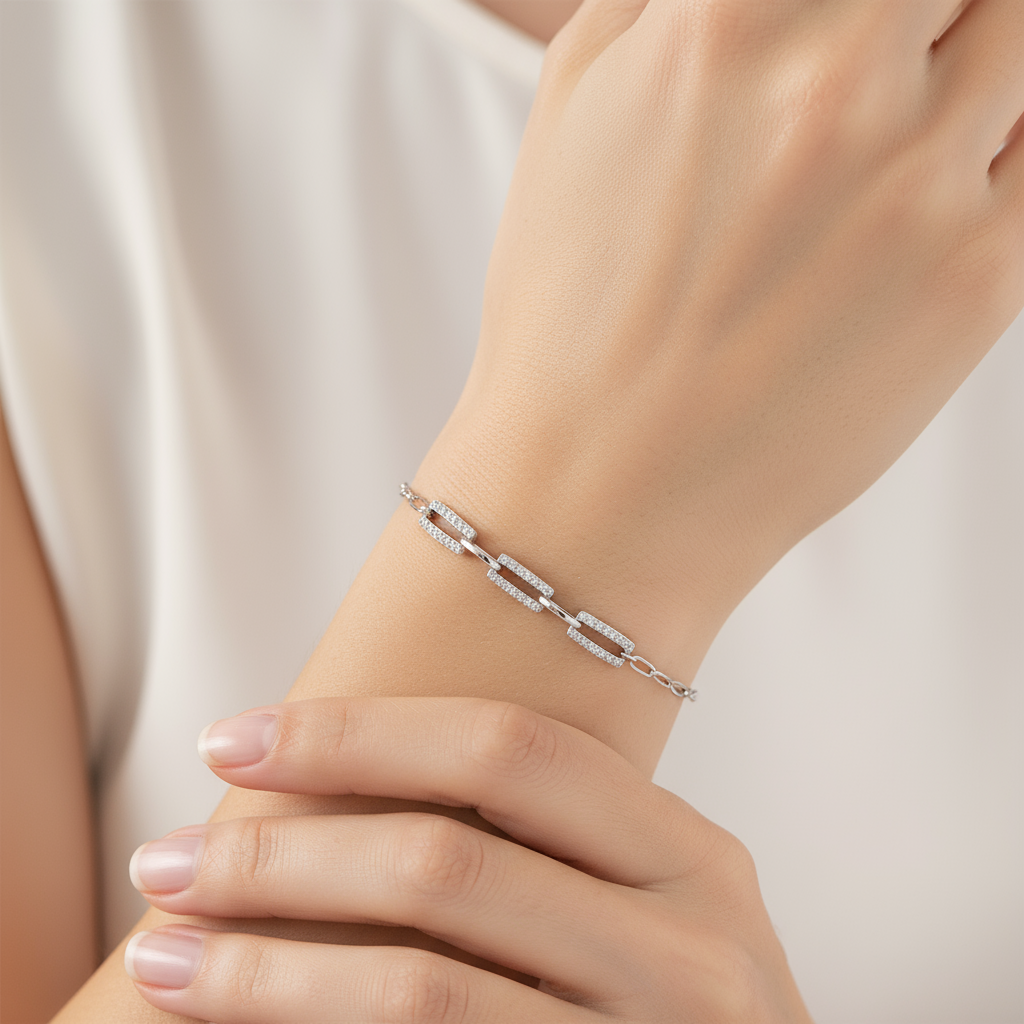 Zircon Linked Bracelet