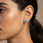 Blue Heart Studs