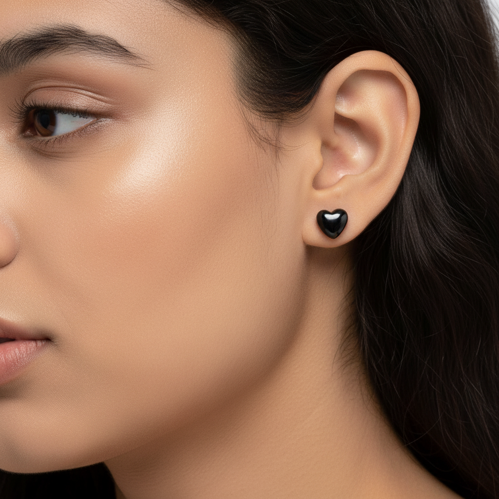 Black Heart Studs