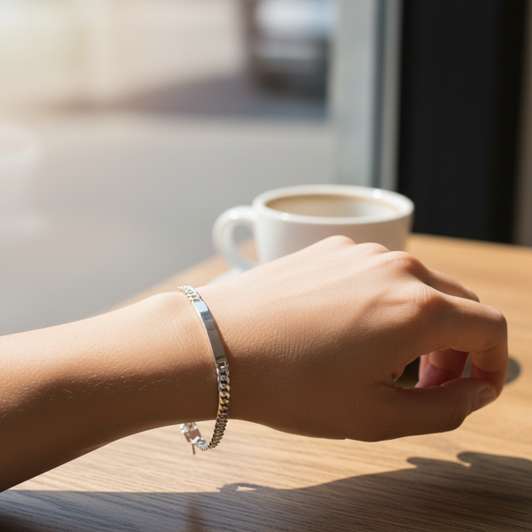 Silver Cuban ID Bracelet - 3mm