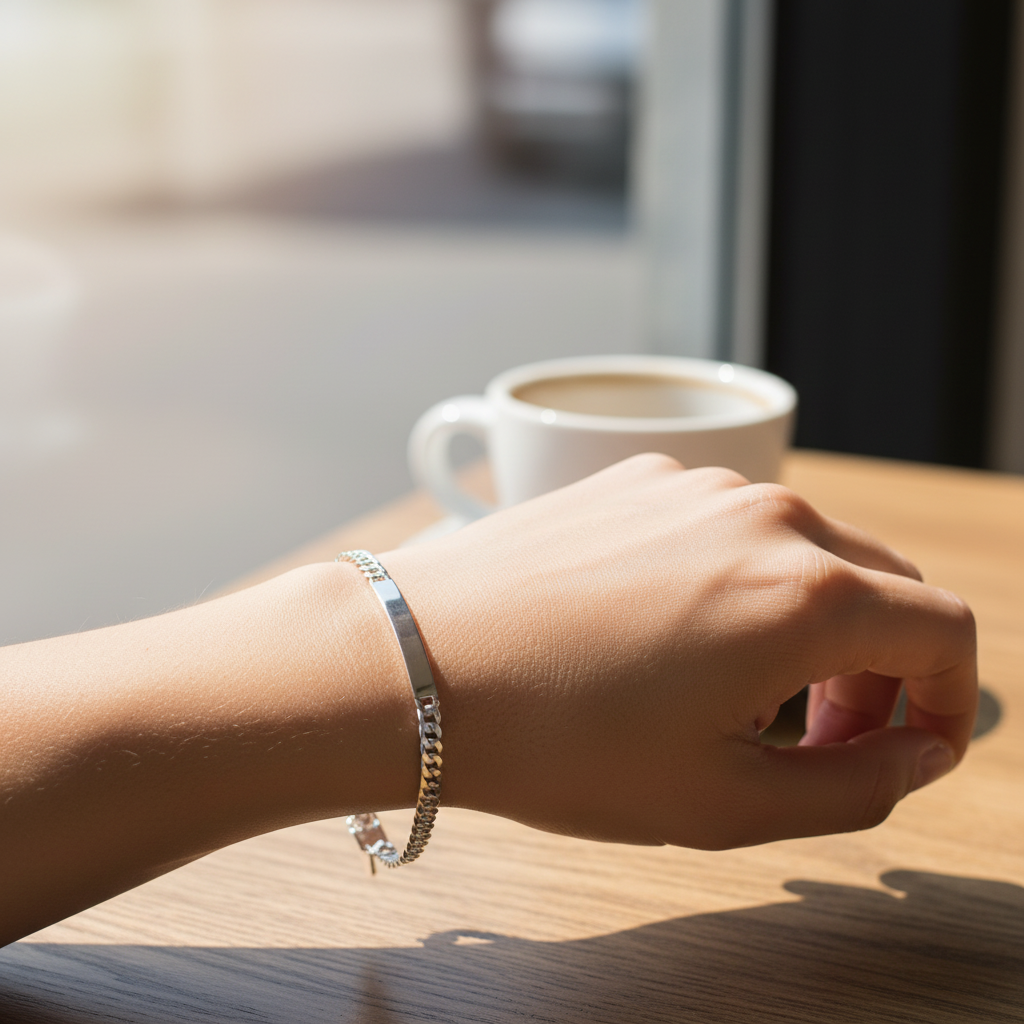 Silver Cuban ID Bracelet - 3mm