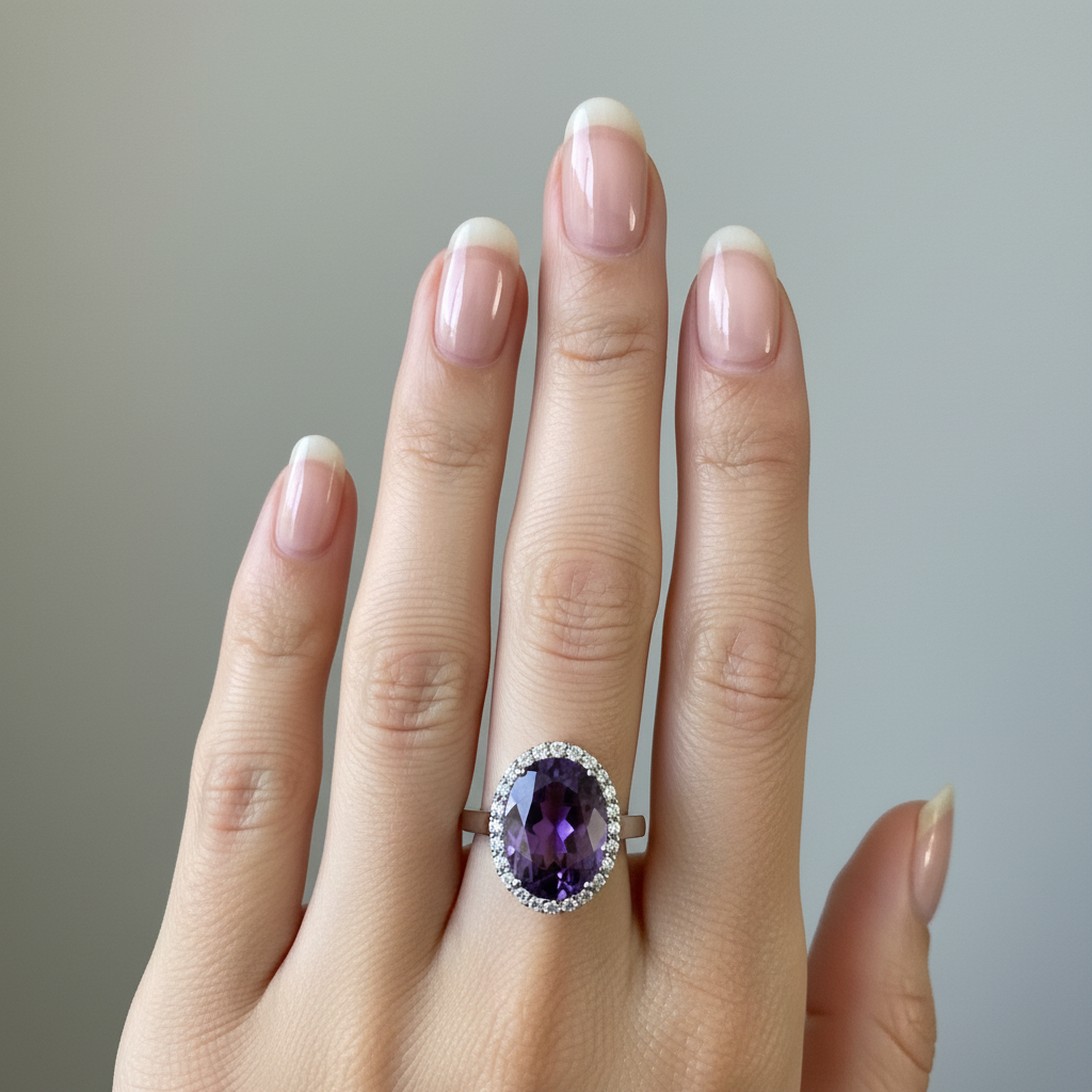 Purple Amethyst Oval Ring