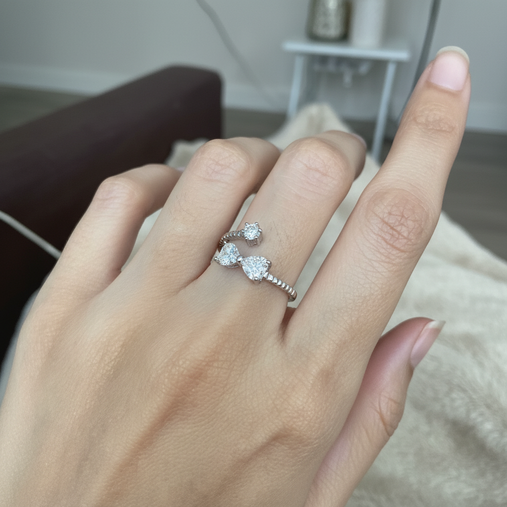 Bow Shape Size Adjustable Ring