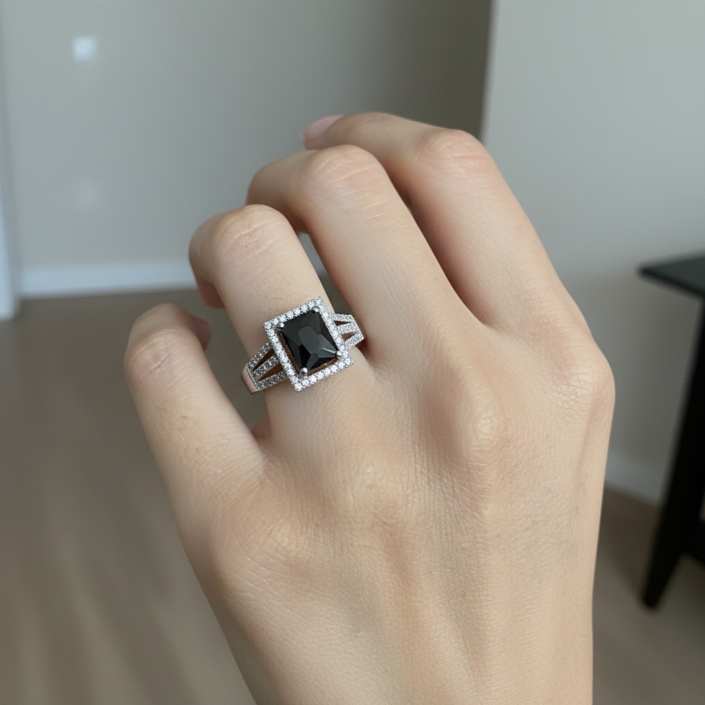 Black Flat Square Ring