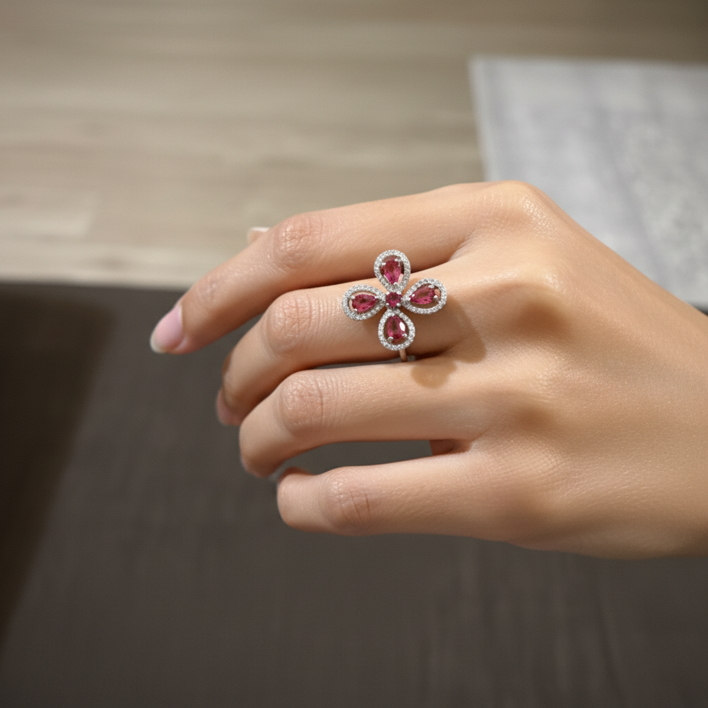 Floral Pink Ring