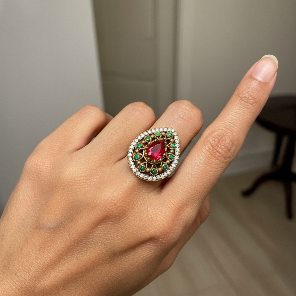 Turkish Drop Silver Ring