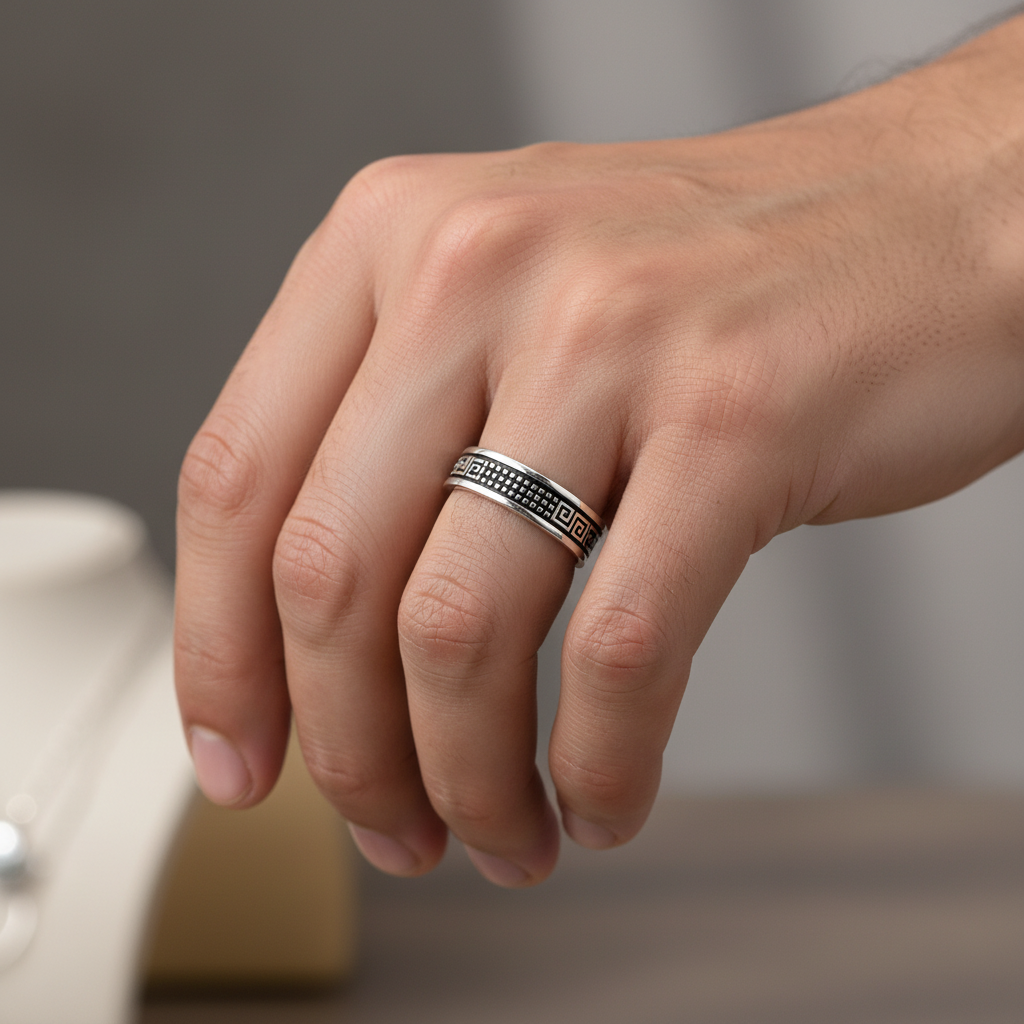 Black Dots Band Ring