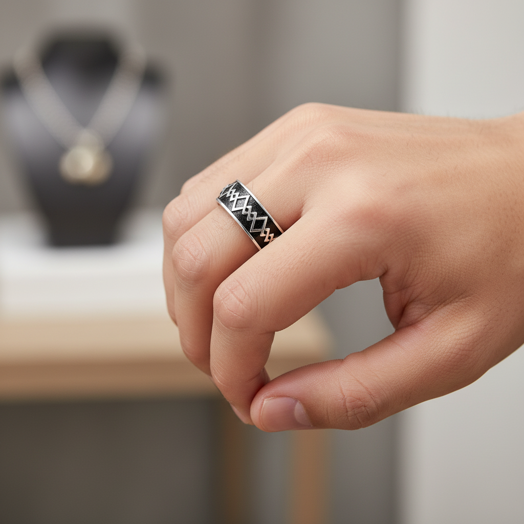 Black Diamond Band Ring