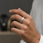 Shiny Striped Band Ring