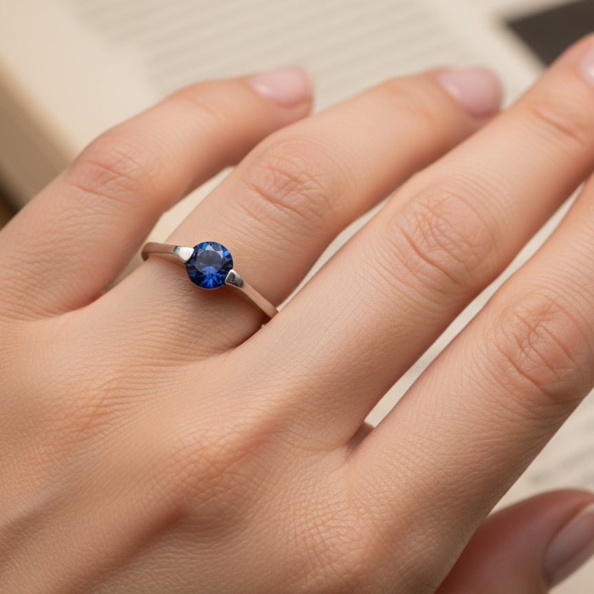 Navy Zircon Ring