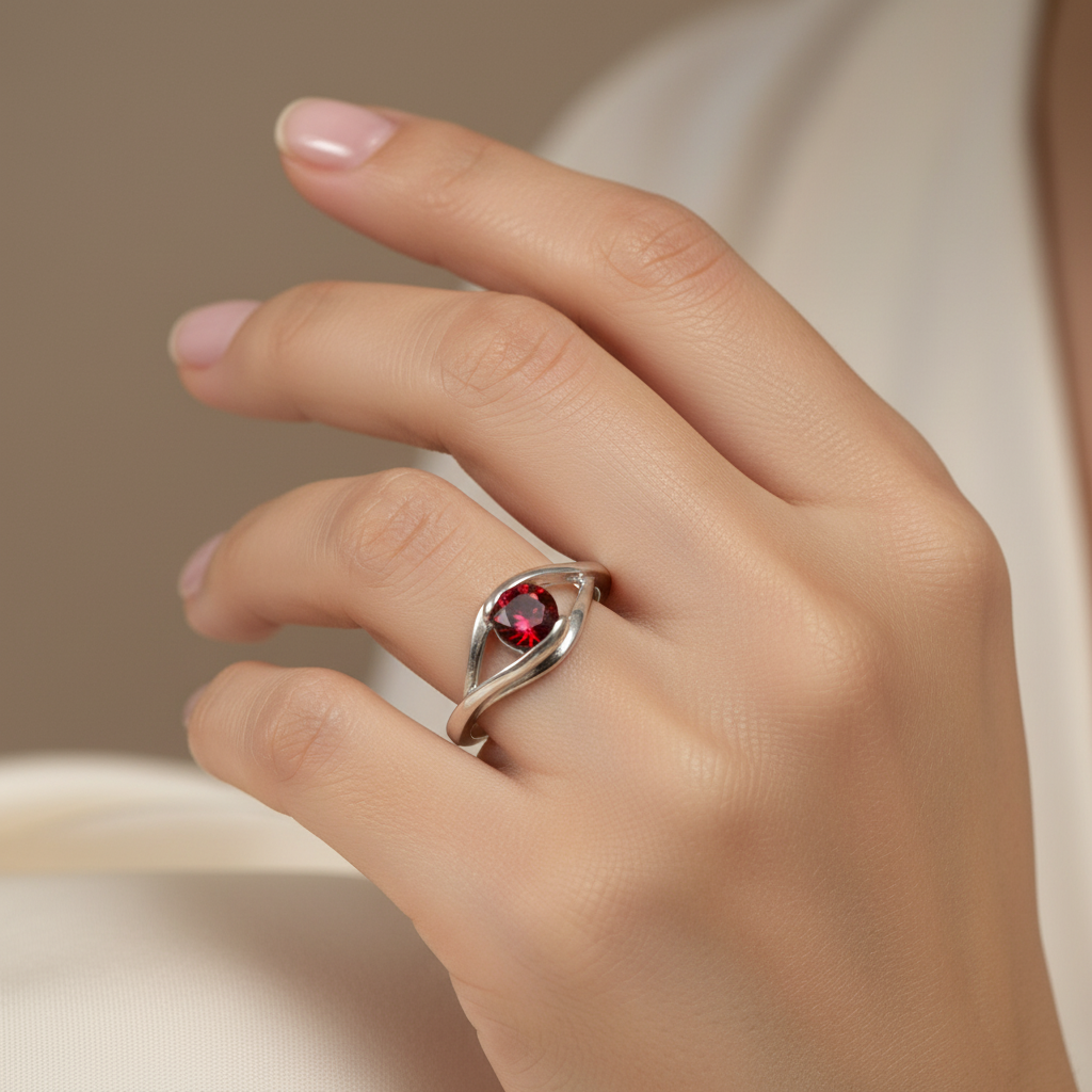 Ruby Silver Ring