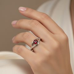 Ruby Silver Ring