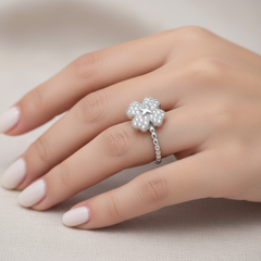 Sterling 925 Silver Flower Ring