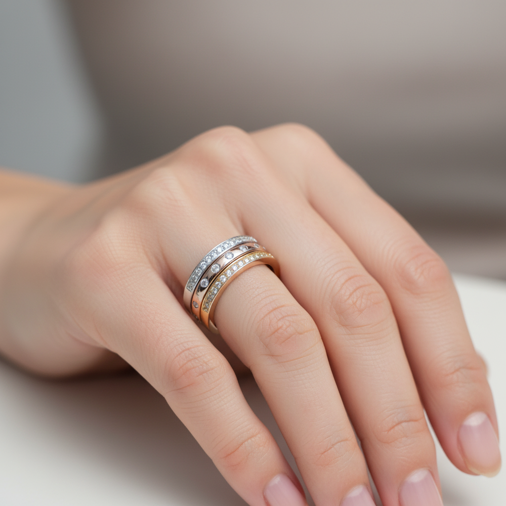 Tri-Color Half Stone