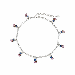 Tri-Color Charms Anklet