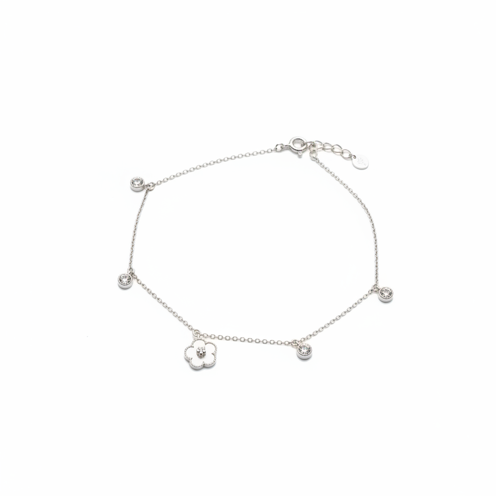 Enamel Flower Charm Anklet