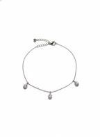 Studded Tear Drop Charm Anklet