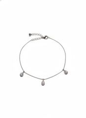 Studded Tear Drop Charm Anklet