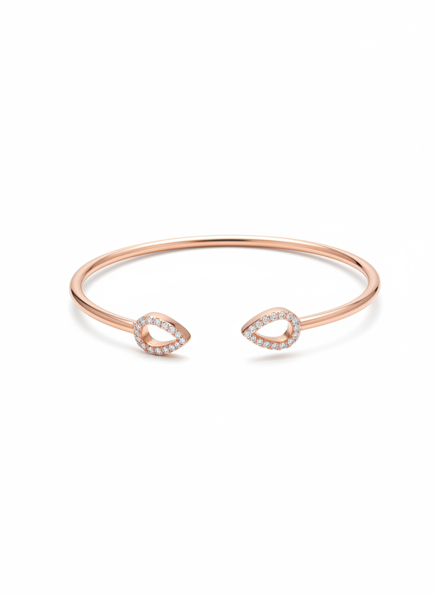 Rose Gold Tear Drop Bangle