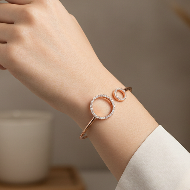 Rose Gold Circles Bangle