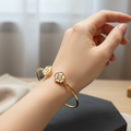 Rose Bud Bangle (Gold Plated)